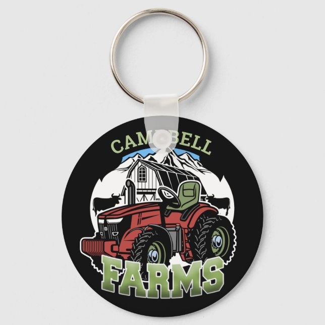 Porte-clés Nom personnalisé Pays Fermes Grange Tracteur Fermi (Recto)