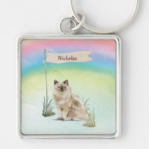 Porte-clés Nom personnalisé Ragdoll Chat Pet