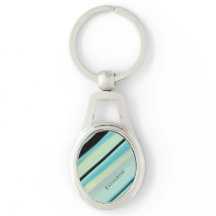 Nom personnalisé Rayures Turquoise Tranquille 