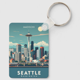 Porte-clés Nom personnalisé Seattle Washington