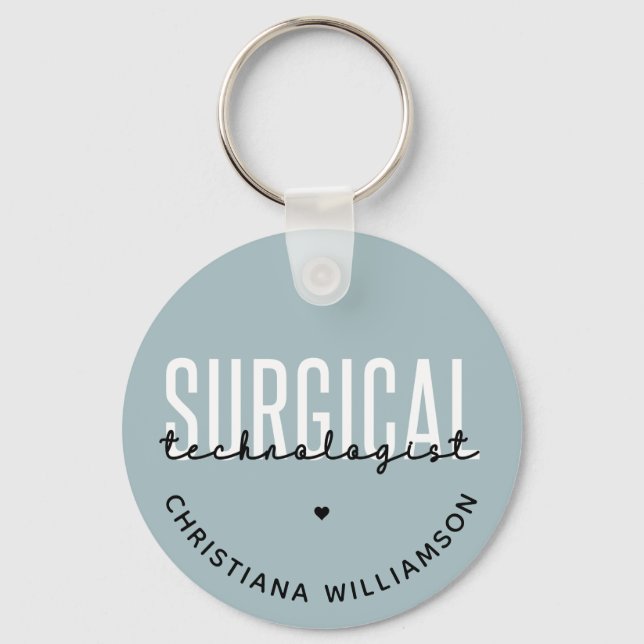 Porte-clés Nom personnalisé Technologue chirurgical Med Surg  (Recto)