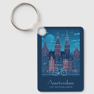 Porte-clés Nom personnalisé / Texte Amsterdam