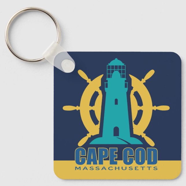Porte-clés Nom personnalisé / Texte Cape Cod Massachusetts (Recto)