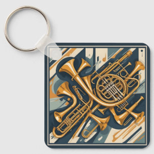 Porte-clés Nom personnalisé / Texte Instruments de musique