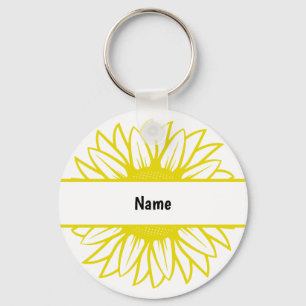 Porte-clés Nom personnalisé Tournesol jaune