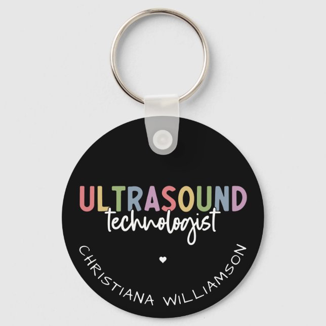 Porte-clés Nom personnalisé Ultrasound Technologist Cadeaux (Recto)