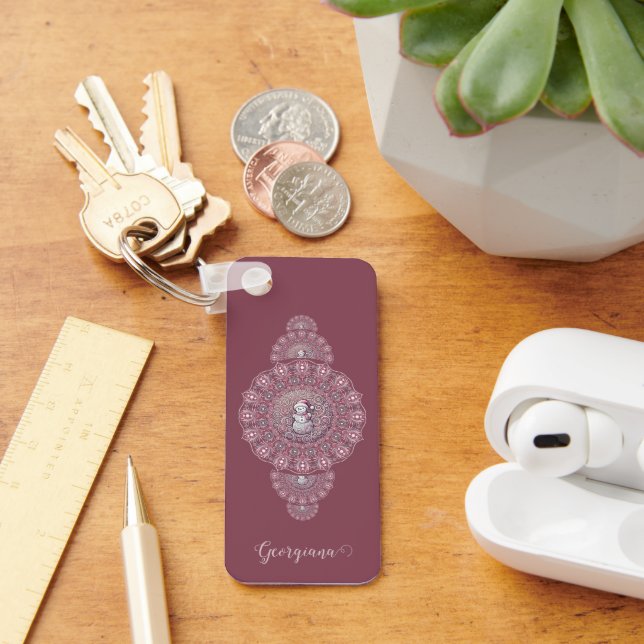 Porte-clés Nom Personnalisé Whimsman Snowman Ornamental Manda (Bureau)
