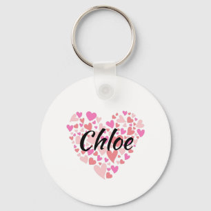 Porte-clés Nom personnel avec coeur