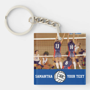 Porte-clés Nom photo de volley-ball personnalisé Équipe #