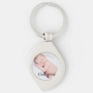 Porte-clés Nom photo personnalisé de bébé localisé personnali