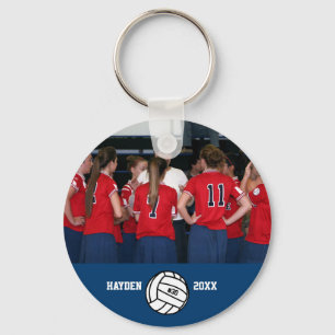 Porte-clés Nom photo volleyball, équipe, numéro personnalisé