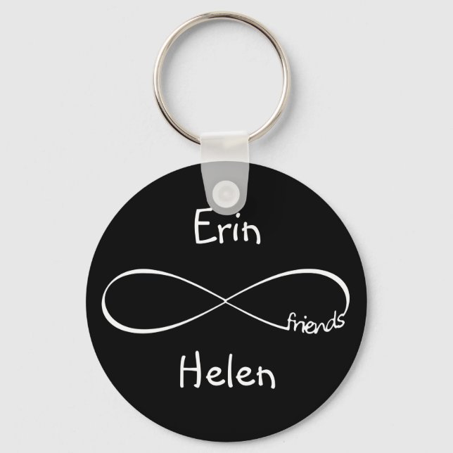 Porte-clés Noms personnalisés Amis Symbole d'infini Simple (Recto)