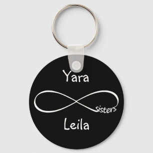 Porte-clés Noms personnalisés Sisters Infinity Symbole Simpl