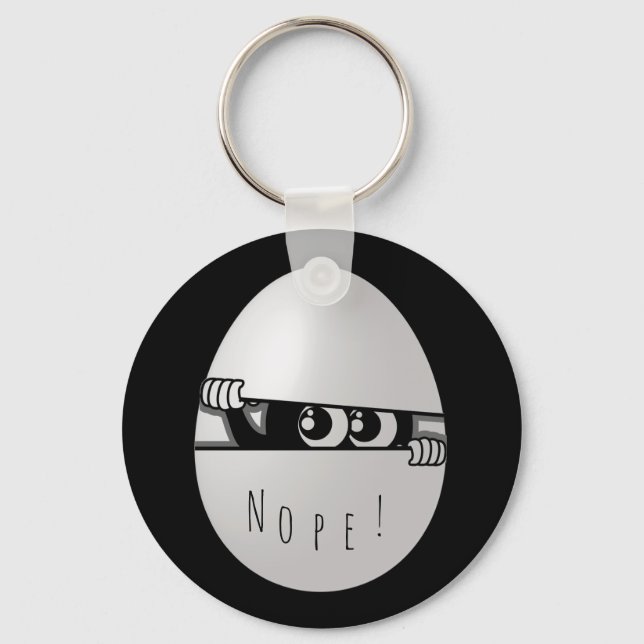 Porte-clés Non ! Pas aujourd'hui drôle introverti (Recto)