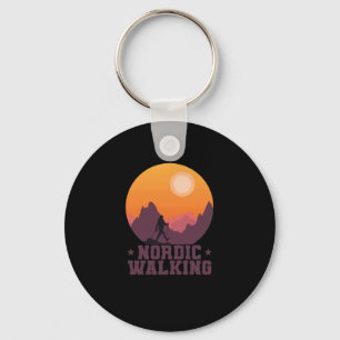 Porte-clés Nordic Walking Berge Coucher de soleil