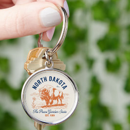 Porte-clés North Dakota Bison | The Peace Garden State