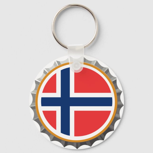 Porte-clés Norvège casquette de bière porte - clé (Recto)
