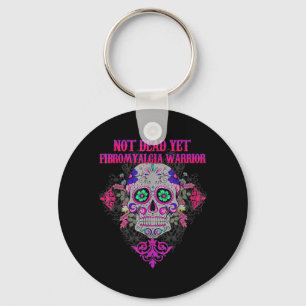 Porte-clés Not Dead Yet Sugar Skull Flower Fibromyalgia Aware