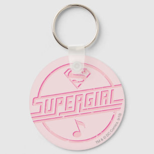 Porte-clés Note de musique rose Supergirl