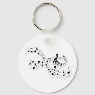 Porte-clés Notes musicales sur une ligne de personnel porte -