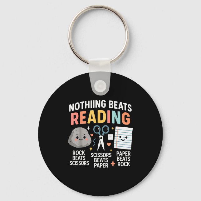 Porte-clés Nothing Beats Reading Rock Paper Scissors Funny Bo (Recto)