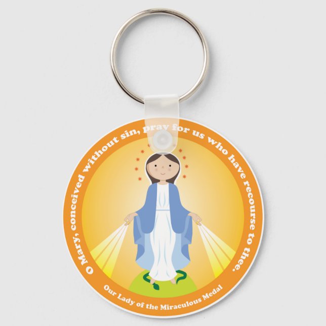 Porte-clés Notre-Dame de la Médaille Miraculeuse (Recto)