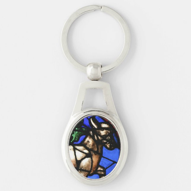 Porte-clés Notre-Dame de Paris en verre souillé de zodiaque (Devant)