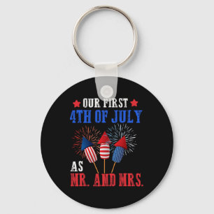 Porte-clés Notre premier 4 juillet en tant que couple M. Mme 