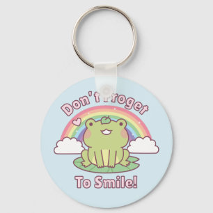 Porte-clés N'oubliez pas de sourire Grenouille mignonne Pun