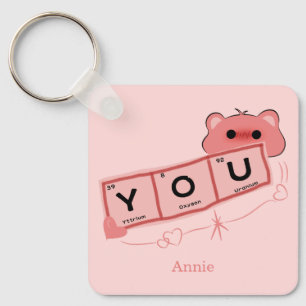 Porte-clés Nounours mignon amoureux "Vous" Personnaliser Coup