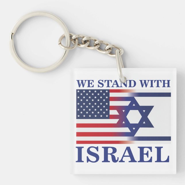 Porte-clés Nous, Américains, avec le drapeau d'Israël (Devant)