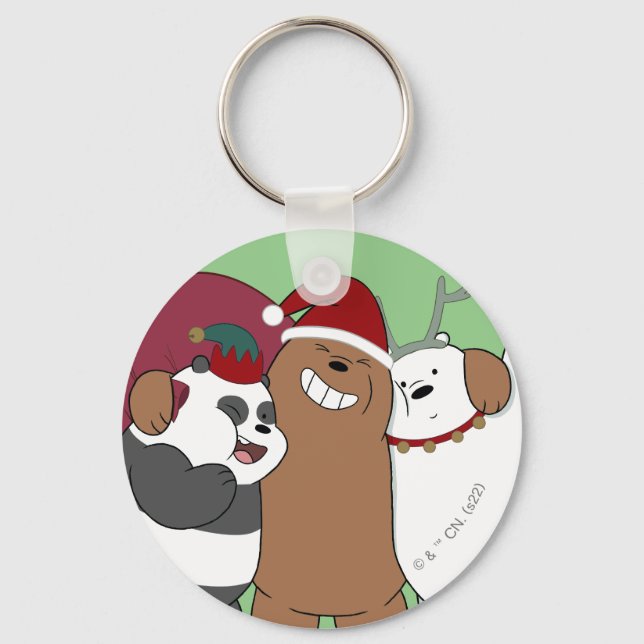 Porte-clés Nous Ours Nus - Bonnes Fêtes (Recto)