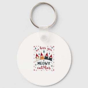 Porte-clés Nous vous sifflons un joyeux Catmas drôle de chat