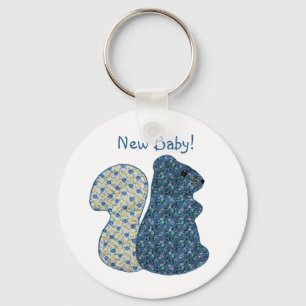 Porte-clés Nouveau bébé d'écureuil bleu mignon de style