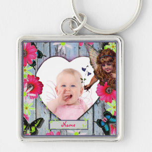 Porte-clés Nouveau bébé photo cadeau fleur fée