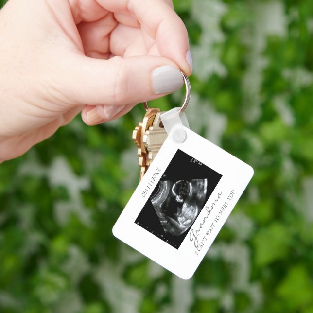 Porte-clés Nouveau grand-mère Baby Faire-part Ultrasound de b (main)