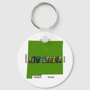 Porte-clés Nouveau Mexique Plan Plan Texte Photo