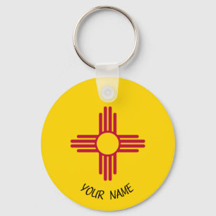 Porte-clés Nouveau Mexique Zia Sun Porte - clé ID Étiquette