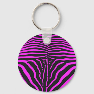 Porte-clés Nouveaux accessoires imprimés zèbre rose et noir -