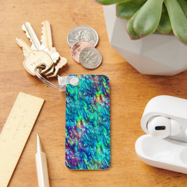 Porte-clés Nouvelle-Zélande Abalone Paua Shell Motif 1 (Bureau)