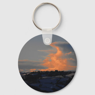 Porte-clés Nuage de neige sur Newtown, Powys