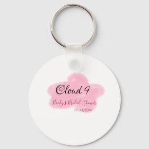 Porte-clés Nuage neuf rouge pastel shower de mariage nommédat