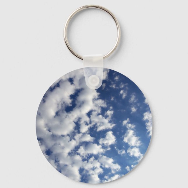 Porte-clés Nuages Puffy Sur Ciel Bleu (Recto)