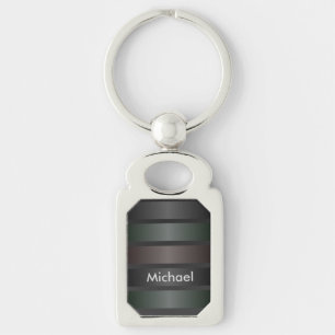 Porte-clés Nuances de porte - clé noir de monogramme de moti