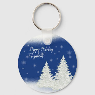 Porte-clés Nuit de Noël bleu Extraordinaire personnalisée