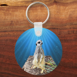 Porte-clés Nuit étoilée Meerkat Bleue, Cercle Clé