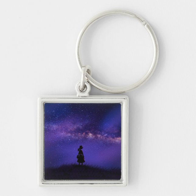 Porte-clés Nuit seule et étoile (Devant)