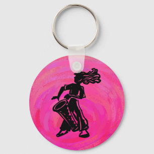Porte-clés Nuits de Boogie de New York Tambour Rose Chaud