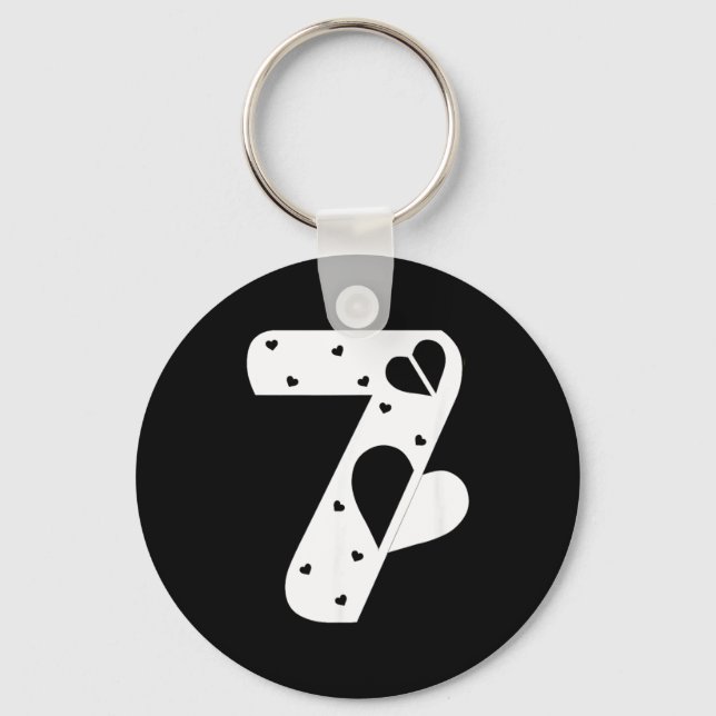 Porte-clés Number 7 Hearts Love 67 Couple Matching Christmas  (Recto)