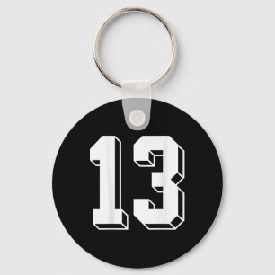 Porte-clés Numéro 13 dos - Maillot d'équipe rétro des années